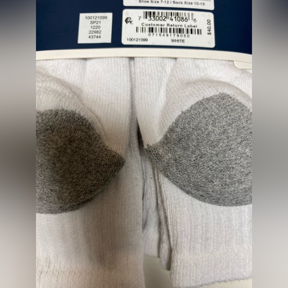White Crew Socks Shoe 7-12 - Picture 2 of 3